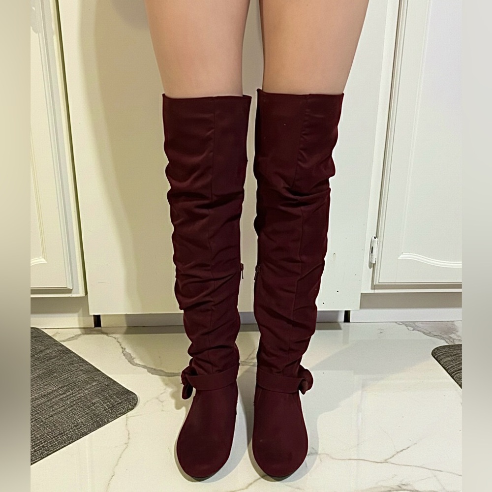 Elegant Burgundy Thigh High Boots 🚚💨FREE SHIPPING IS ENDING SOON!!